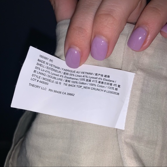 Theory Square-neck Linen Tie-Back Top Size Medium - Picture 6 of 6